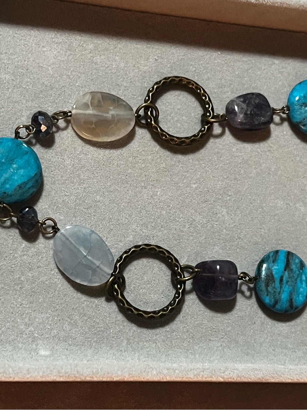 Turquoise and Multi-Stone Beaded Women's Necklace